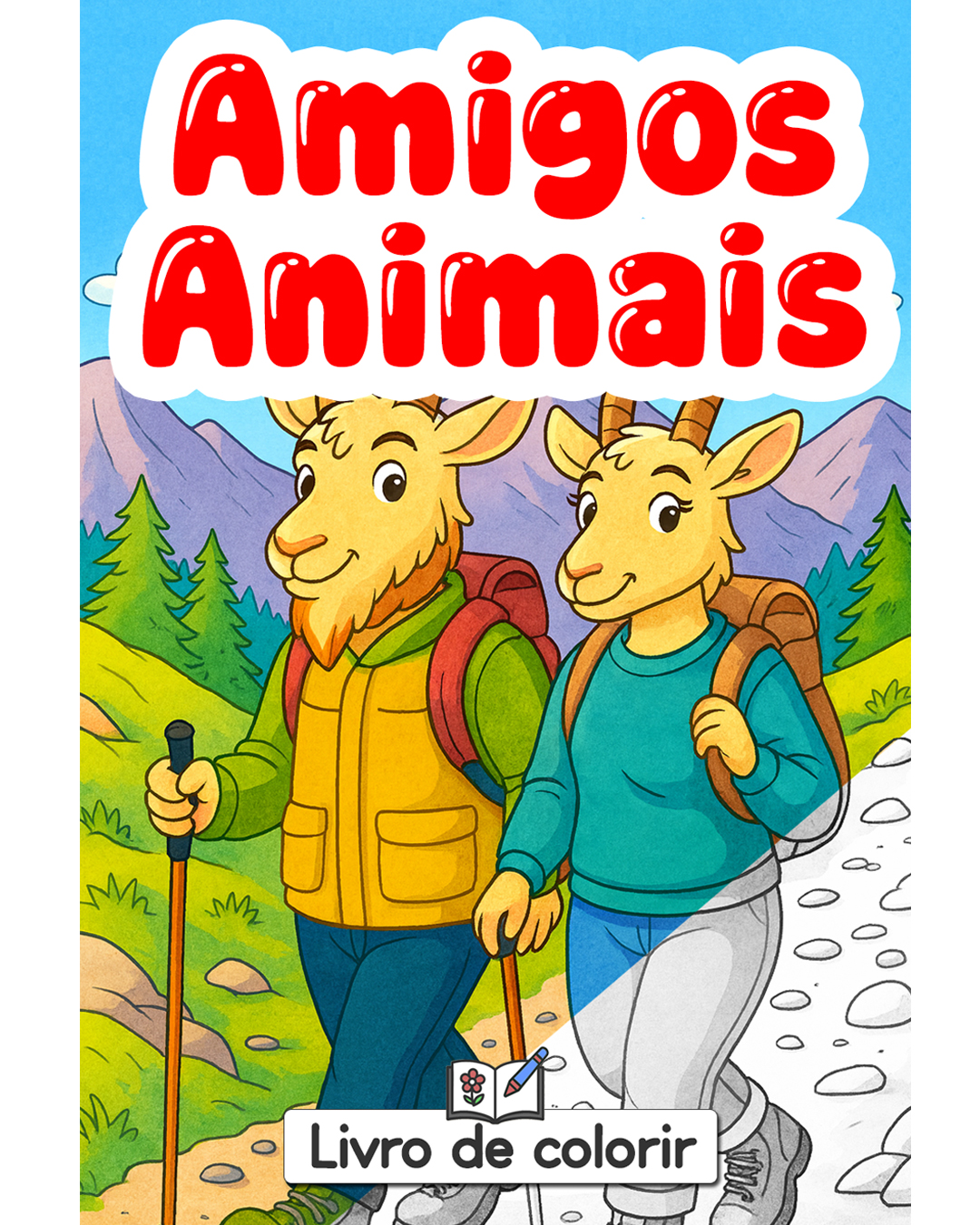 Livro de colorir Amigos Animais
