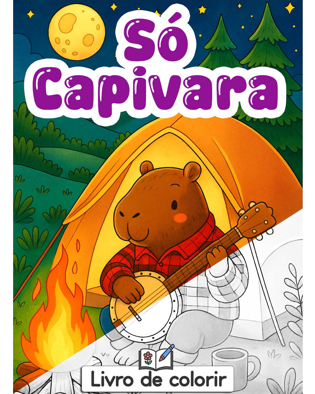 Livro de colorir Só Capivaras